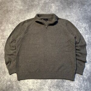 Croft and Barrow‎ Charcoal Grey Quarter Zip Knit Sweater Mens XL